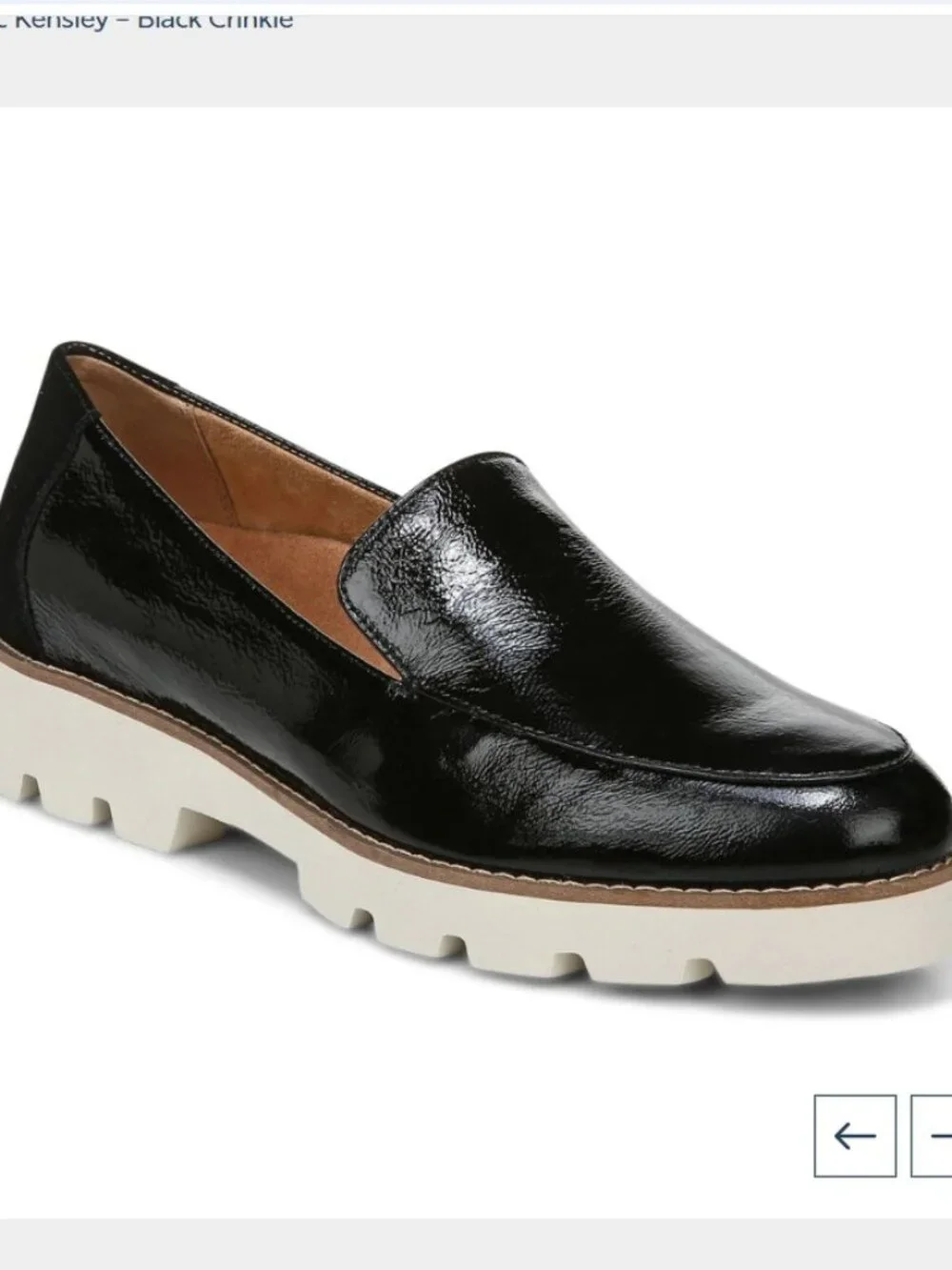 Vionic Women’s  Kensley – Black Crinkle Size 6.5